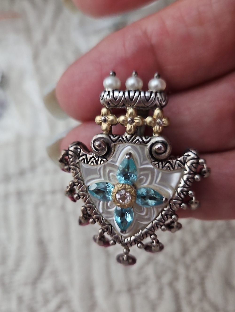 Barbara Bixby HTF Arrowhead Multigem Pendant And Earring SET - Picture 2 of 6